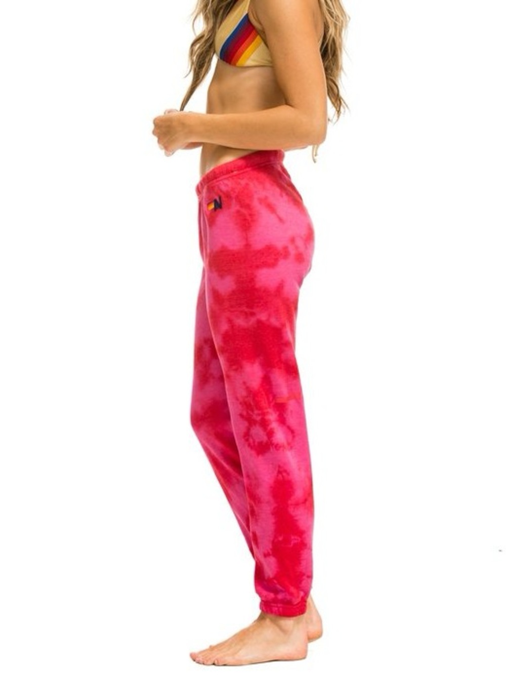 Aviator Nation Tie-Dye Sweatpants in Crystal Red / Pink